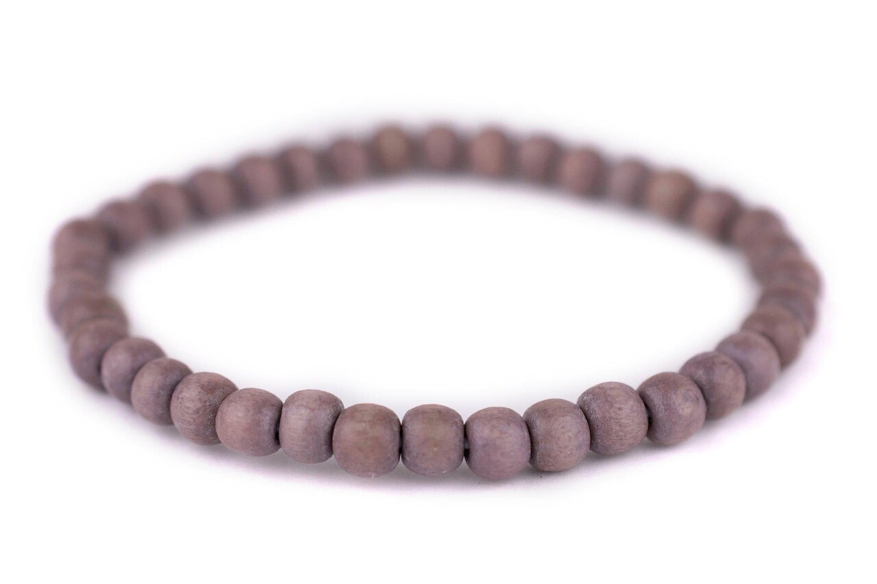 The Bead Chest Wood Stretch Bracelet, Brown - Stackable Beaded Jewelry, Unisex for Men & Women